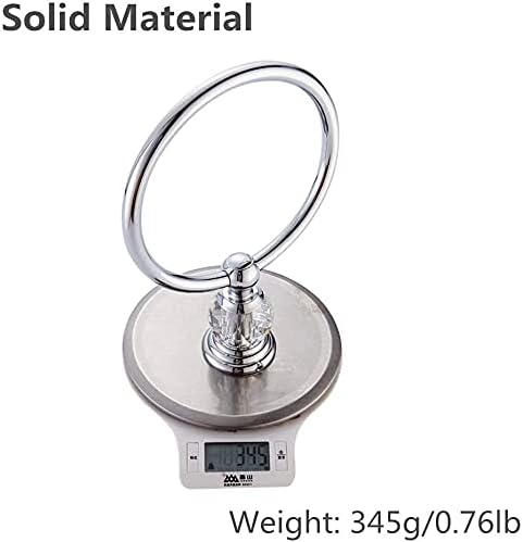 BATHSIR Crystal Towel Ring, Bathroom Hand Towel Holder Chrome Towel Rack Accessories Wall Mounted, Polished