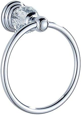 BATHSIR Crystal Towel Ring, Bathroom Hand Towel Holder Chrome Towel Rack Accessories Wall Mounted, Polished