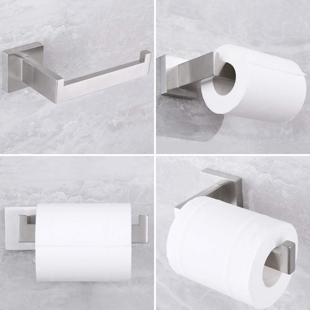 Bathroom 3-Pieces Accessories Kit Bathroom Hardware Set Brushed Stainless Steel Wall Mounted - Includes Hand Towel Ring, 2X Robe Towel Hooks