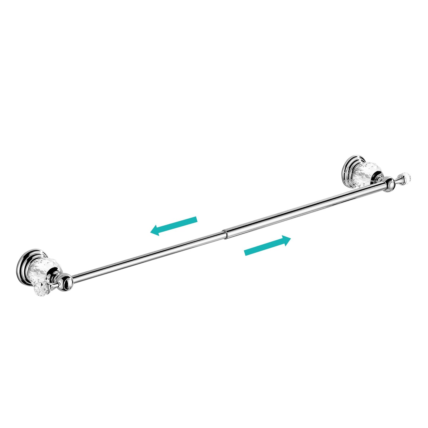 BATHSIR Crystal Towel Bar 24 Inch, Chrome Bathroom Towel Rack, Hand Towel Holder Wall Mounted