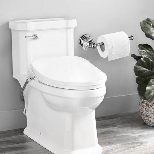 BATHSIR Crystal Toilet Paper Holder, SilverToilet Roll Holder Modern Bathroom Accessories Zinc Alloy Tissue Hanger Wall Mounted