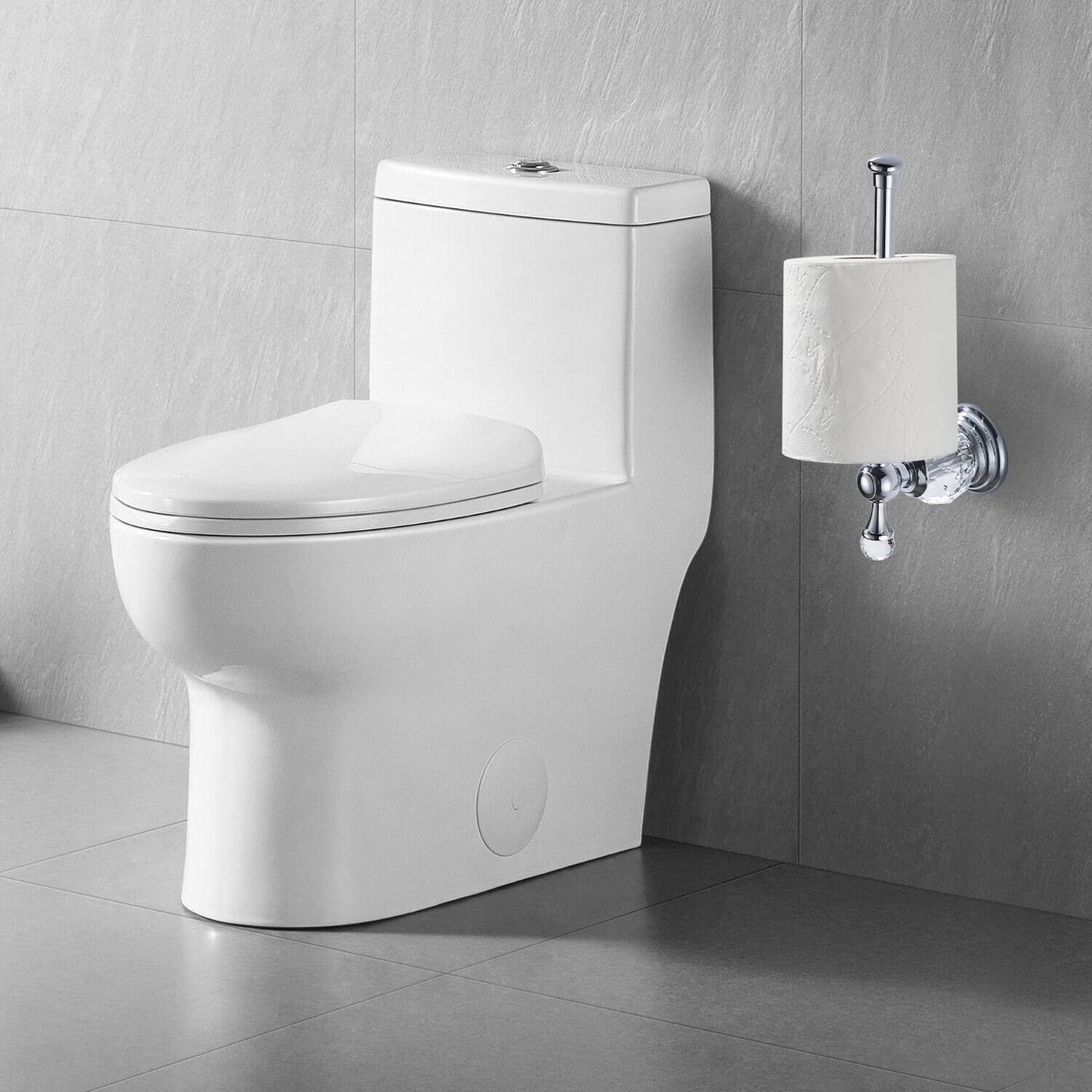 BATHSIR Crystal Toilet Paper Holder, SilverToilet Roll Holder Modern Bathroom Accessories Zinc Alloy Tissue Hanger Wall Mounted