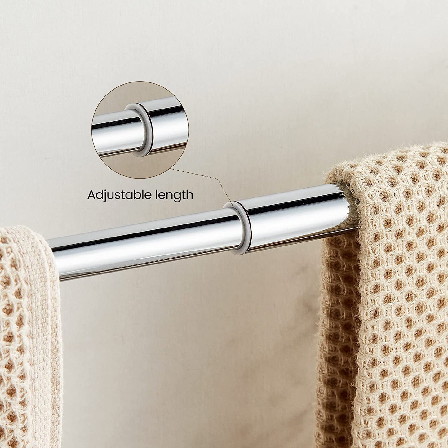 BATHSIR Crystal Towel Bar 24 Inch, Chrome Bathroom Towel Rack, Hand Towel Holder Wall Mounted