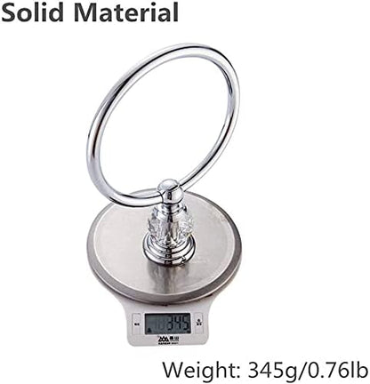 BATHSIR Crystal Towel Ring, Bathroom Hand Towel Holder Chrome Towel Rack Accessories Wall Mounted, Polished