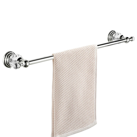 BATHSIR Crystal Towel Bar 24 Inch, Chrome Bathroom Towel Rack, Hand Towel Holder Wall Mounted