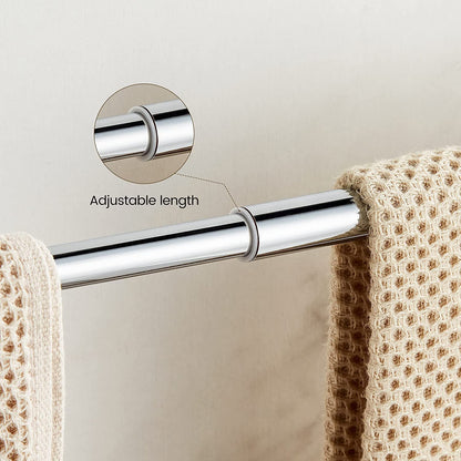 BATHSIR Crystal Towel Bar 24 Inch, Chrome Bathroom Towel Rack, Hand Towel Holder Wall Mounted